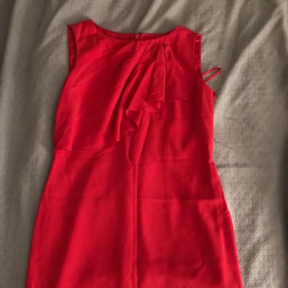 Tahari ASL Sheath Dress with Ruffle Detail